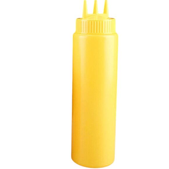 3pcs Seasoning 3-Hole Squirt Squeeze Bottles, 24 oz Red/Yellow/White 9"H x 2.5"D - Picture 4 of 5